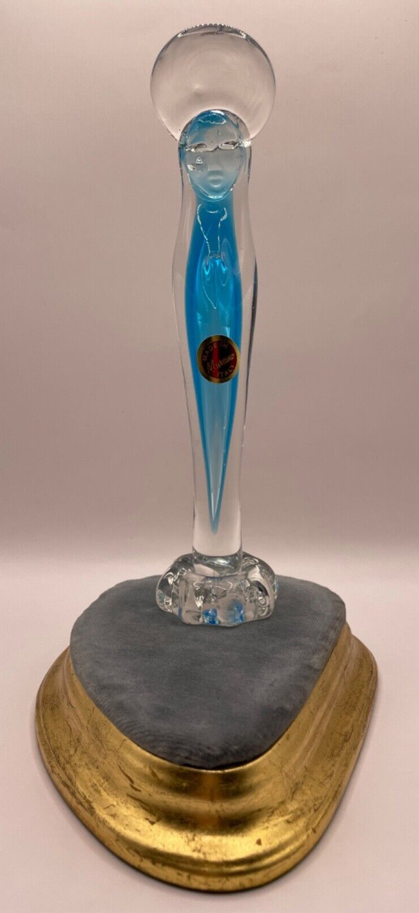 Murano Made In Italy Art Glass Madonna Figurine With Original Sticker 8 inches